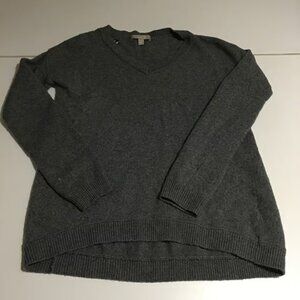Banana Republic Sweater Womens XS Gray Touch of Cashmere Wool Preppy V Neck